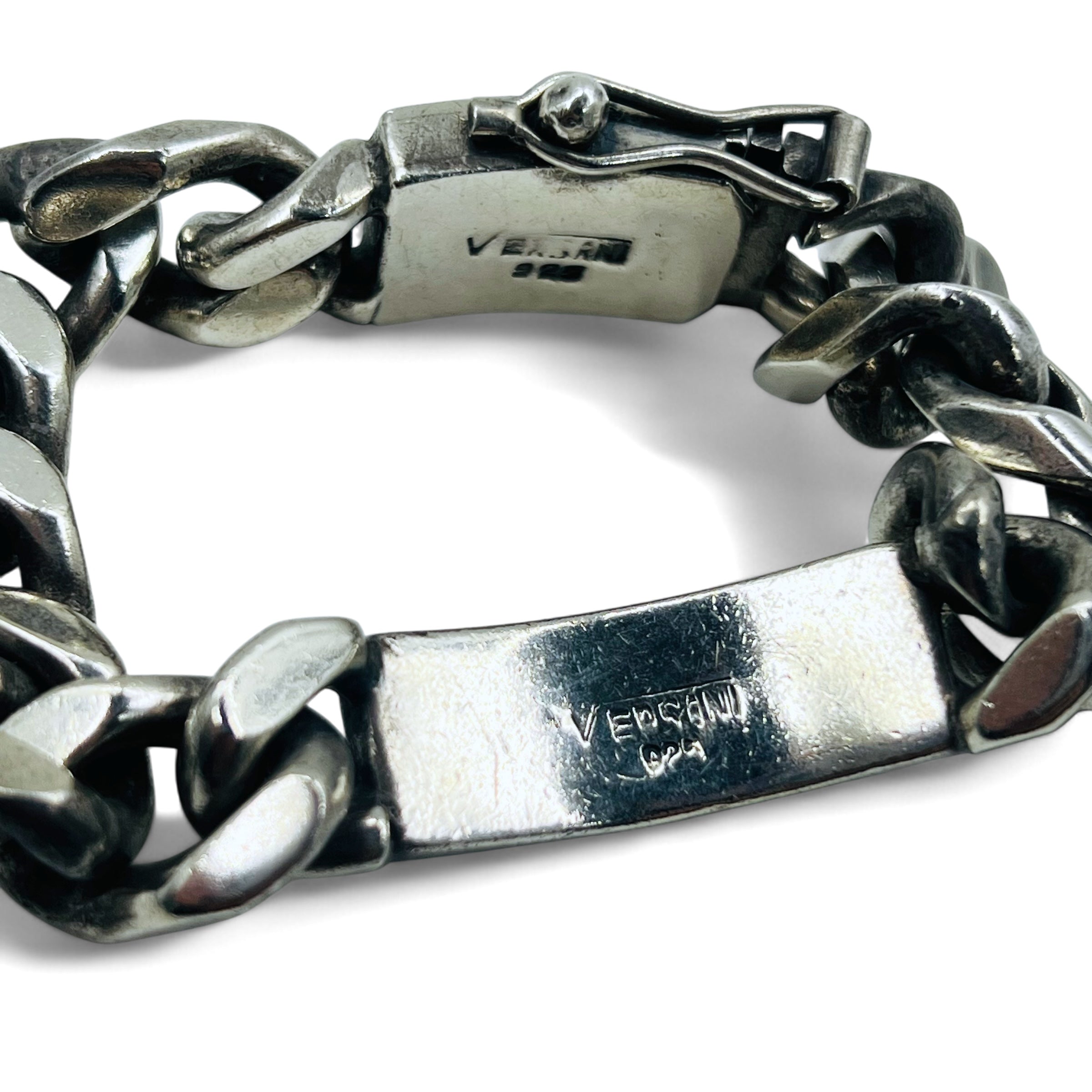 VERSANI 90's Vintage Iron Cross Kihei Chain ID Bracelet