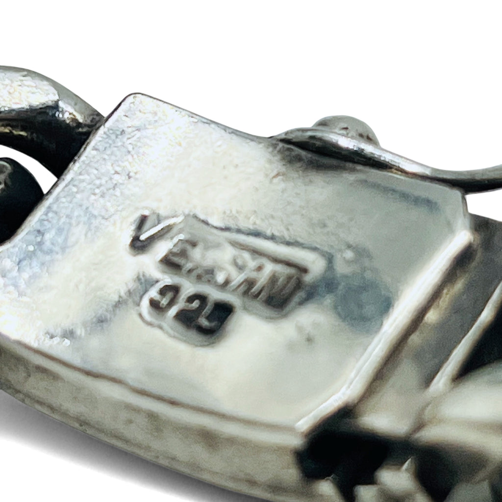 VERSANI 90s Vintage Iron Cross Kihei Chain ID Bracelet Silver 925