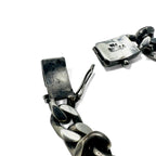 VERSANI 90s Vintage Iron Cross Kihei Chain ID Bracelet Silver 925