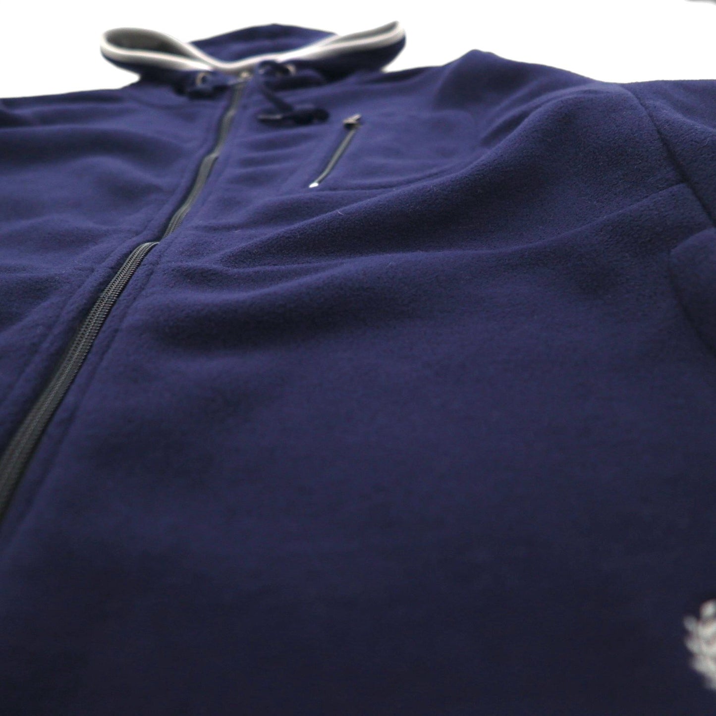 CHAPS RALPH LAUREN Full-Zip Hoodie, Size L, Navy, Fleece Liner, Polyester