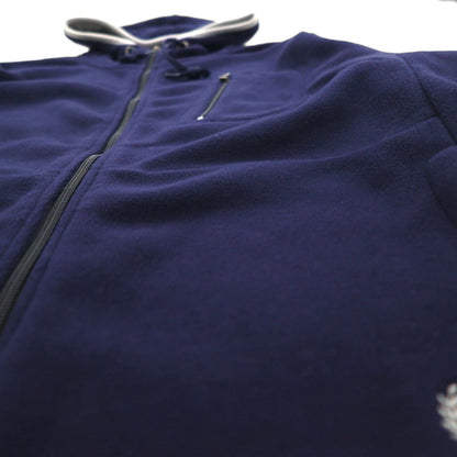 CHAPS RALPH LAUREN Full-Zip Hoodie, Size L, Navy, Fleece Liner, Polyester