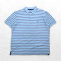 NAUTICA Classic Fit Polo Shirt XL Blue Border CLASSIC FIT One Point Logo Embroidery