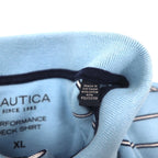 NAUTICA Classic Fit Polo Shirt XL Blue Border CLASSIC FIT One Point Logo Embroidery