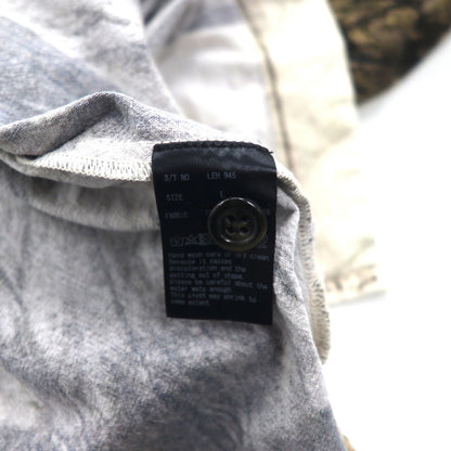 Leh 羽織 シャツ L ベージュ 総柄 インド綿 アート グラフィック 945