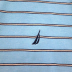 NAUTICA Classic Fit Polo Shirt XL Blue Border CLASSIC FIT One Point Logo Embroidery