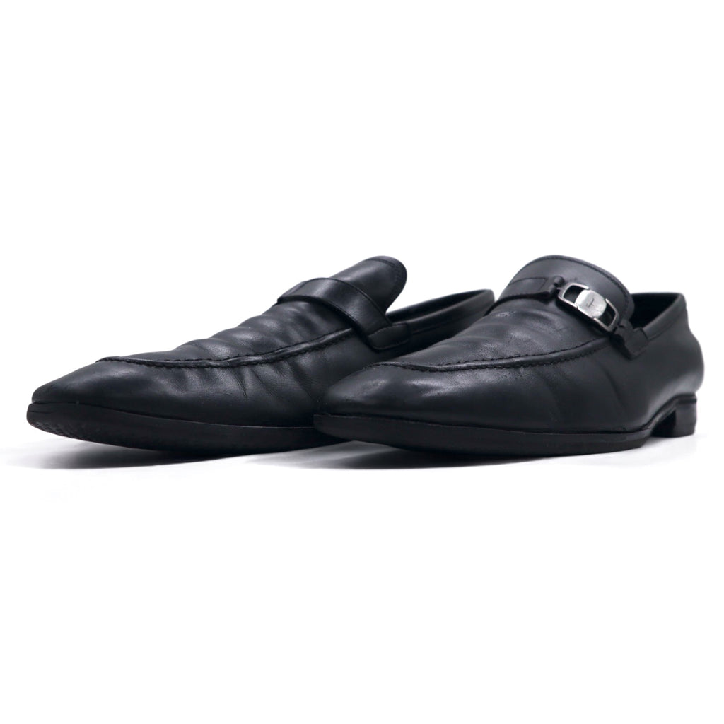 Salvatore Ferragamo Italian Made Gancini Bit Loafers 26cm Black Leather 49VF 54959