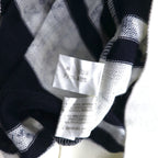 Vintage 90s Retro Striped Sweater WHIVY Linen Knit Sweater M White Border All-over Pattern Hemp