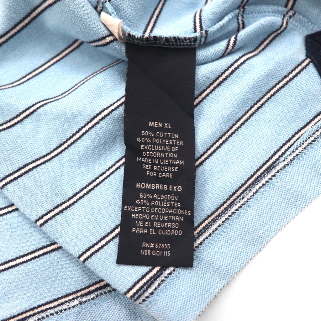 NAUTICA Classic Fit Polo Shirt XL Blue Border CLASSIC FIT One Point Logo Embroidery