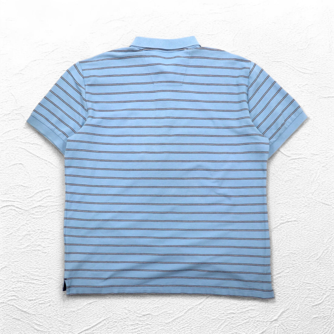 NAUTICA Classic Fit Polo Shirt XL Blue Border CLASSIC FIT One Point Logo Embroidery