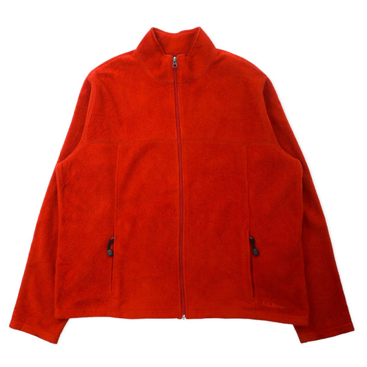 L.L.Bean 90年代 フルジップ フリースジャケット XL オレンジ ポリエステル 山タグ エルサルバドル製