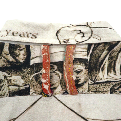 Leh 羽織 シャツ L ベージュ 総柄 インド綿 アート グラフィック 945