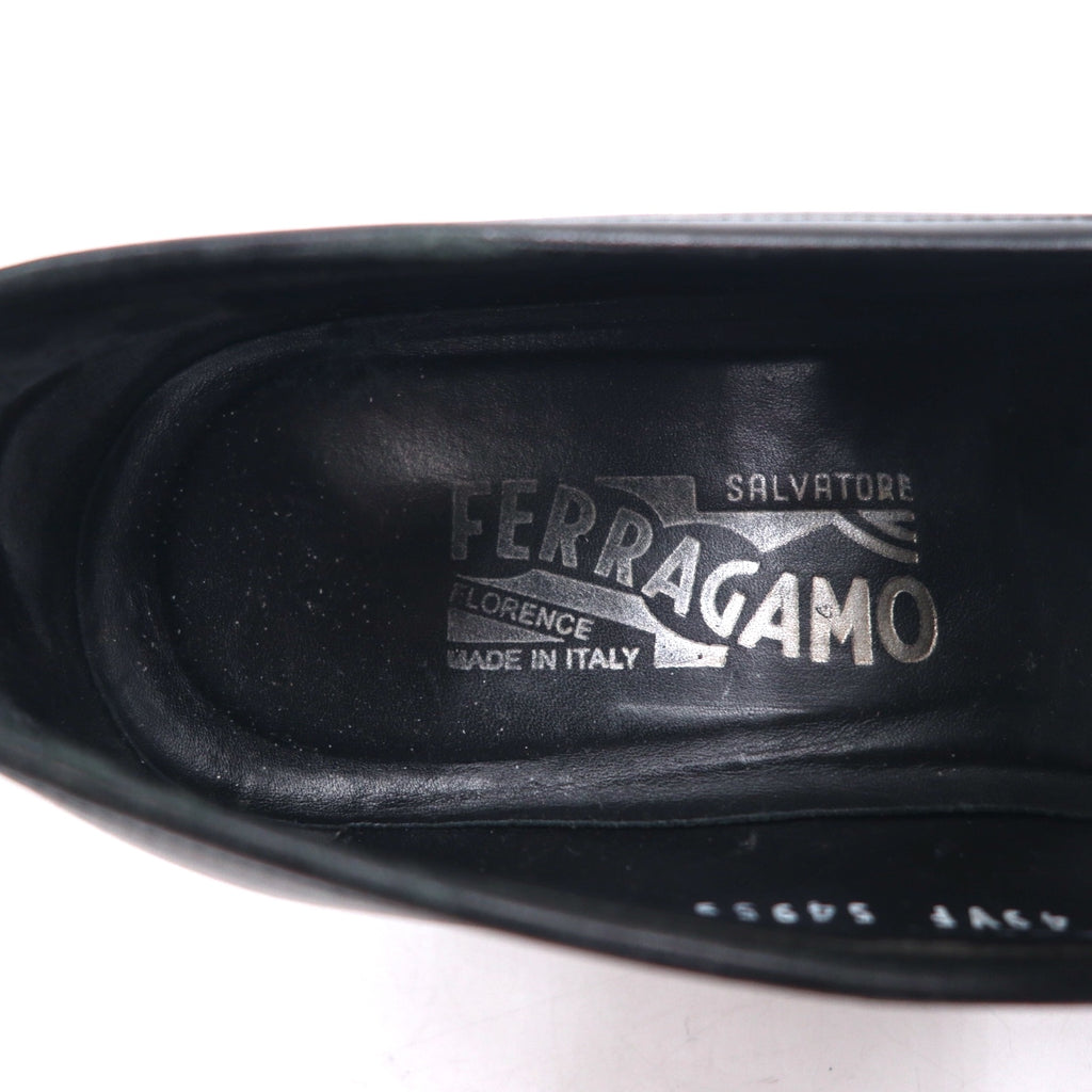 Salvatore Ferragamo Italian Made Gancini Bit Loafers 26cm Black Leather 49VF 54959