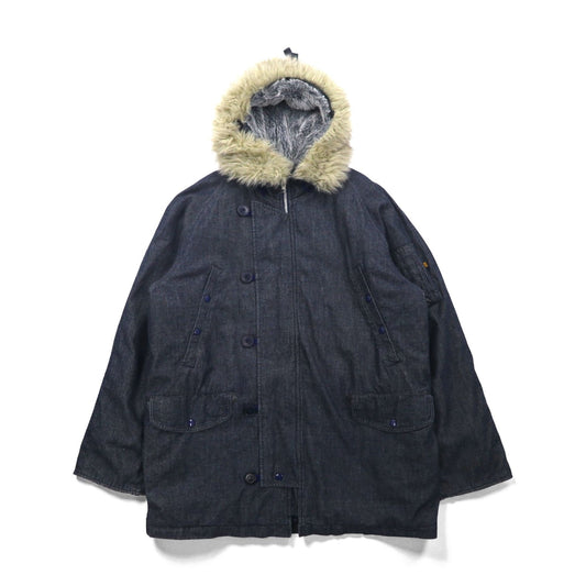 ALPHA INDUSTRIES N-3B デニム フライトジャケット XL ボアライナー 裏地 ファー着脱式
