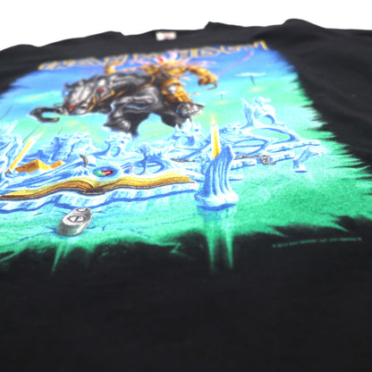 IRON MAIDEN アイアン メイデン バンド Tシャツ L ブラック 両面プリント ユニオンジャック FRUIT OF THE LOOM モロッコ製