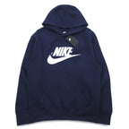 NIKE Swoosh Logo Print Pullover Hoodie L Navy NSW CLUB HOODIE BV2973-410 Made in Pakistan Unused