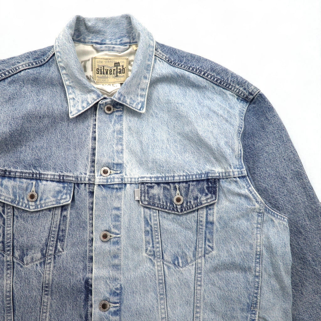 Levi's SILVER TAB シルバータブ RELAXED トラッカージャケット デニムジャケット Gジャン L インディゴ ライト ブルー ツートン HEART IS GOOD A31790005
