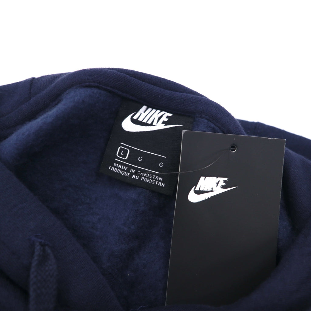 NIKE Swoosh Logo Print Pullover Hoodie L Navy NSW CLUB HOODIE BV2973-410 Made in Pakistan Unused