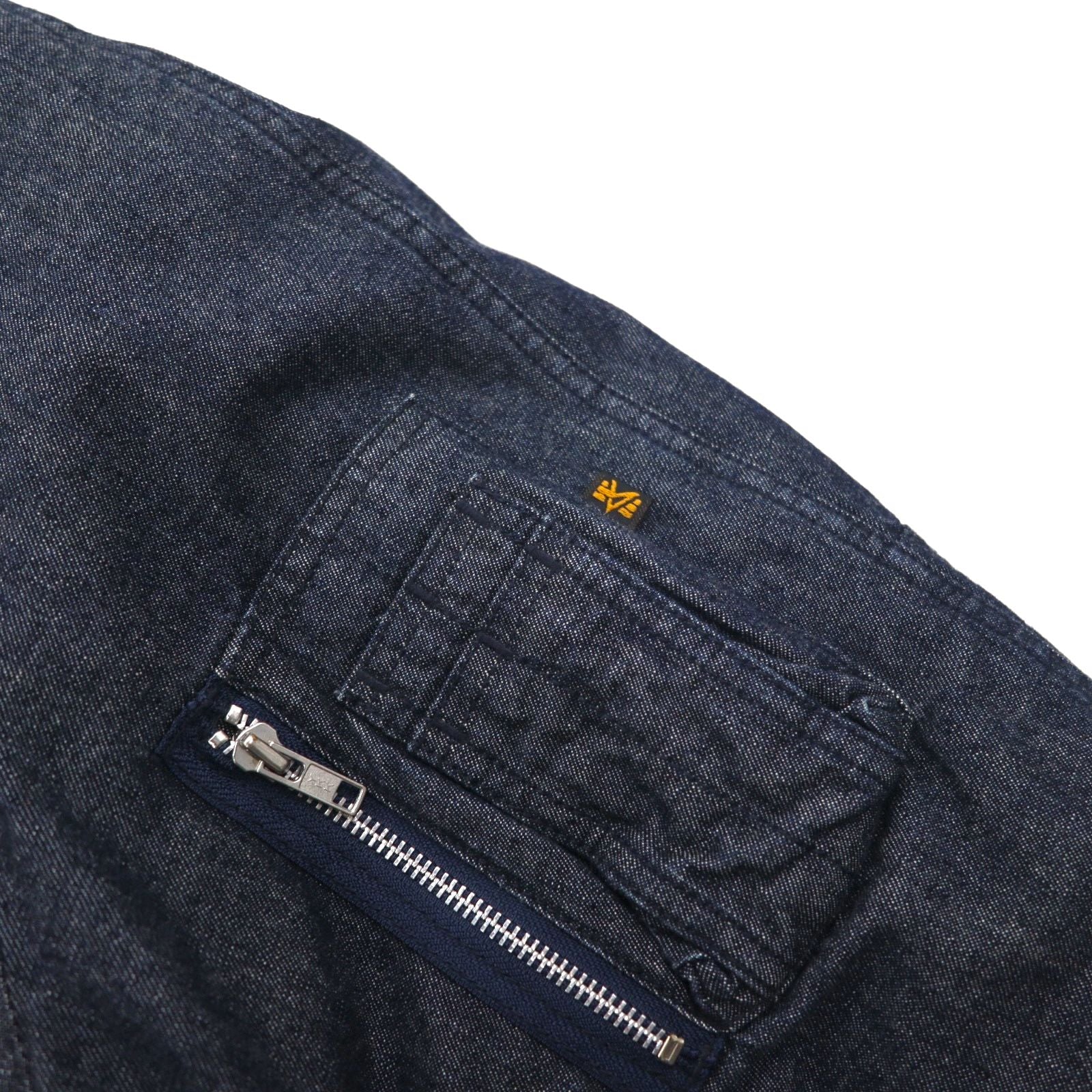 ALPHA INDUSTRIES N-3B Denim Flight Jacket, XL, with Boa Liner and Detachable Fur Lining