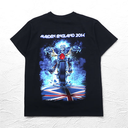 IRON MAIDEN アイアン メイデン バンド Tシャツ L ブラック 両面プリント ユニオンジャック FRUIT OF THE LOOM モロッコ製