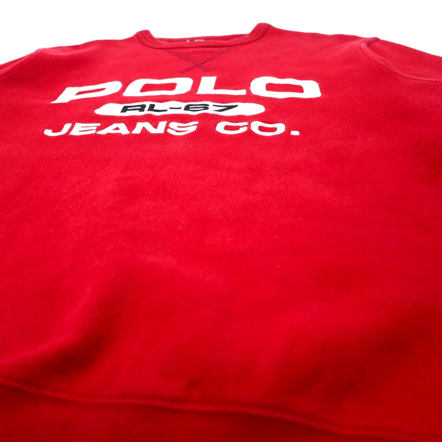 POLO JEANS COMPANY RALPH LAUREN 90年代 ロゴ刺繍 スウェット S レッド コットン