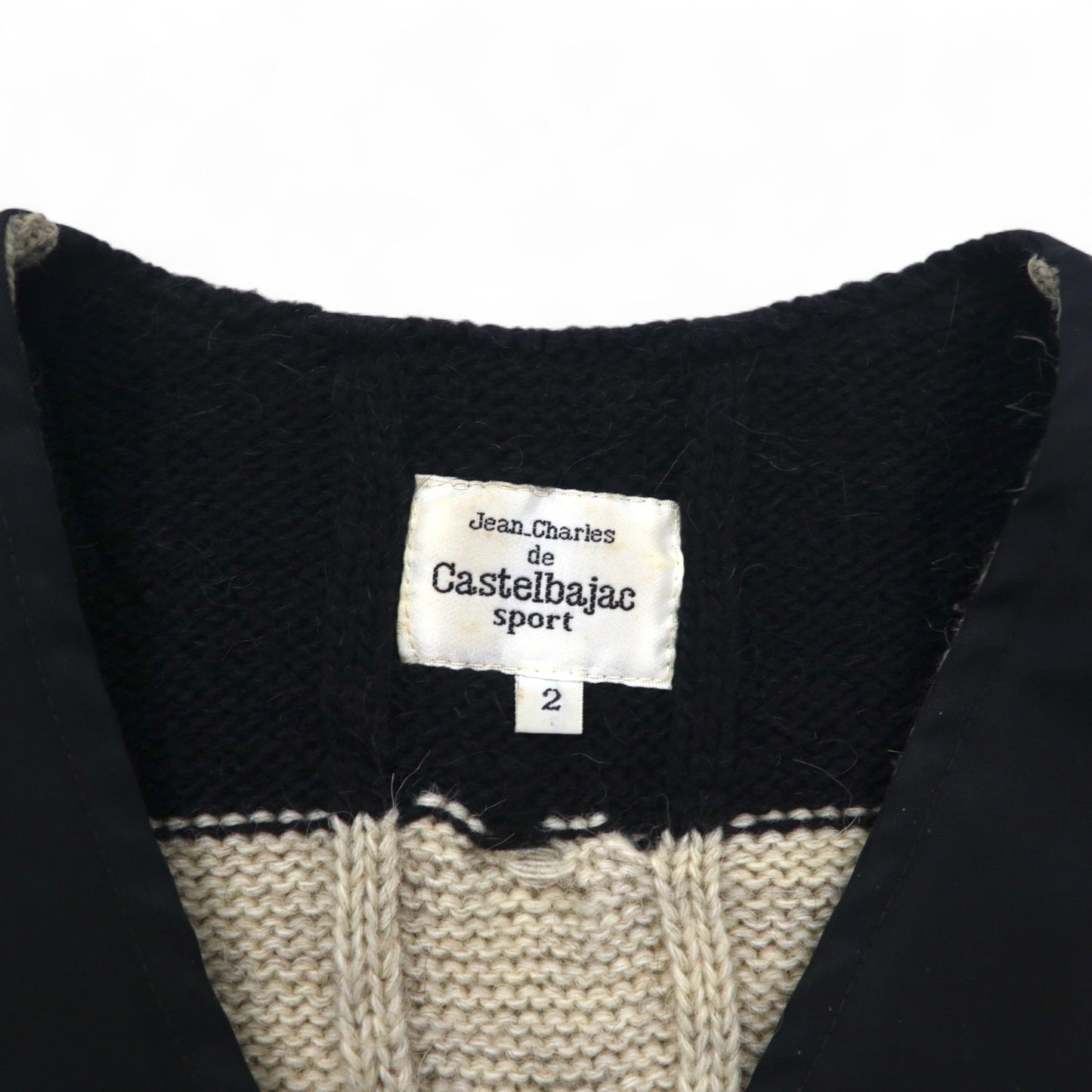 Castelbajac sport イタリア製 90年代 異素材切り替え フルジップ ベスト M ブラック キャラクター刺繍