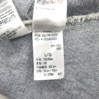 Levi's SILVER TAB Relaxed Trucker Jacket, Size L, Indigo and Light Blue Two-Tone, HEART IS GOOD, A31790005