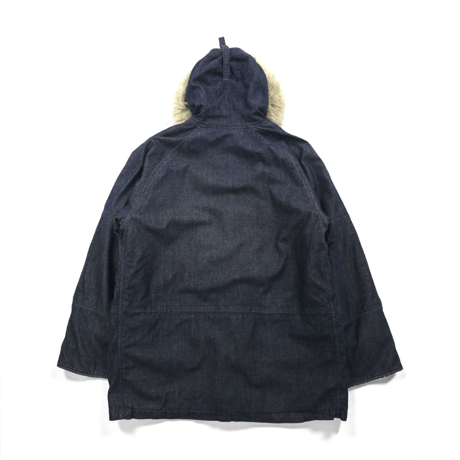 ALPHA INDUSTRIES N-3B Denim Flight Jacket, XL, with Boa Liner and Detachable Fur Lining