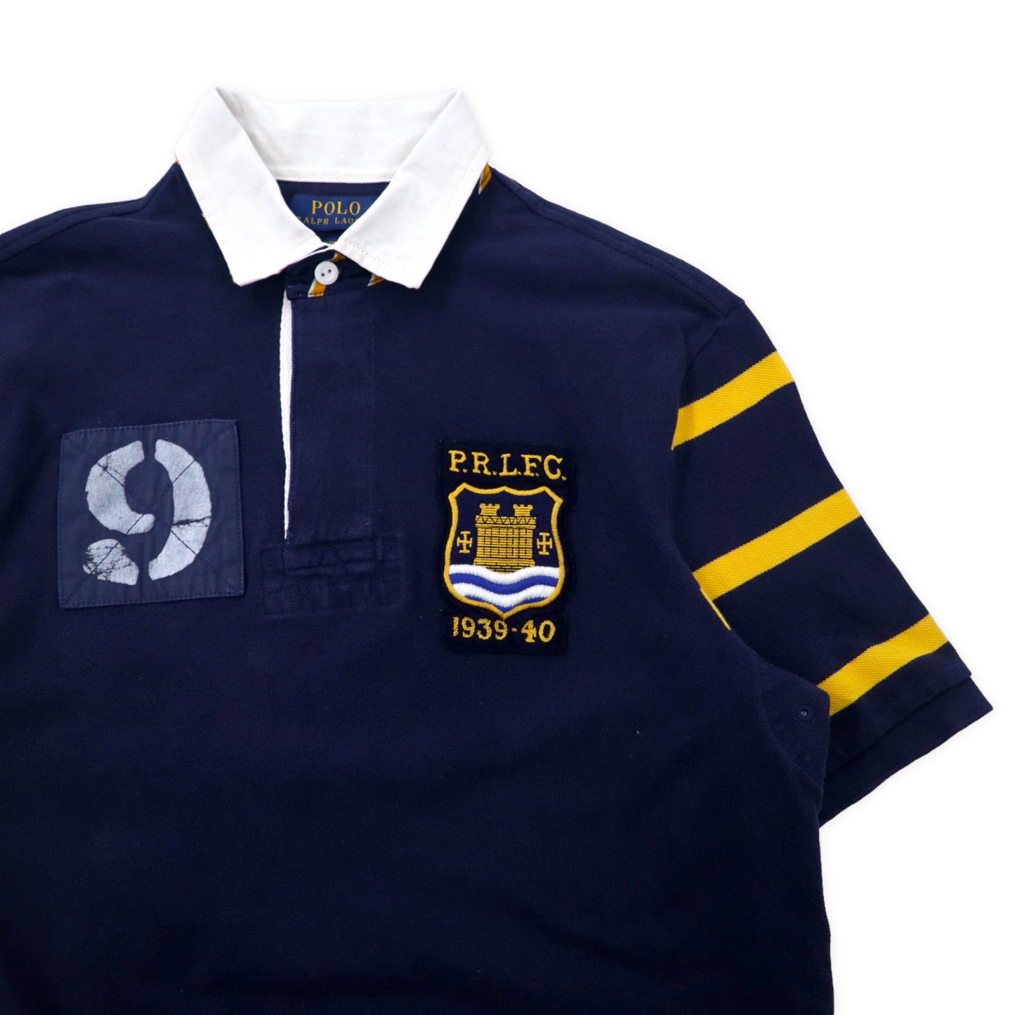 POLO RALPH LAUREN ポロシャツ S ネイビー コットン P.R.L.F.C. 1939-40 ナンバリング CLASSIC FIT