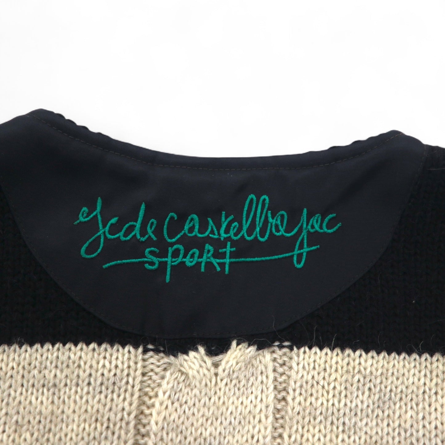 Castelbajac sport イタリア製 90年代 異素材切り替え フルジップ ベスト M ブラック キャラクター刺繍