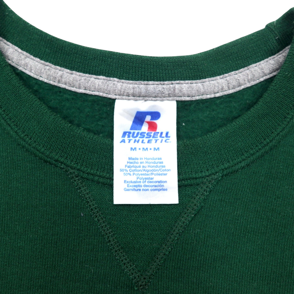 RUSSEL ATHLETIC SWEATSHIRT M GREEN COTTON EMBROIDERED FLEECE LINING OREGON BCS NATIONAL CHAMPIONSHIP