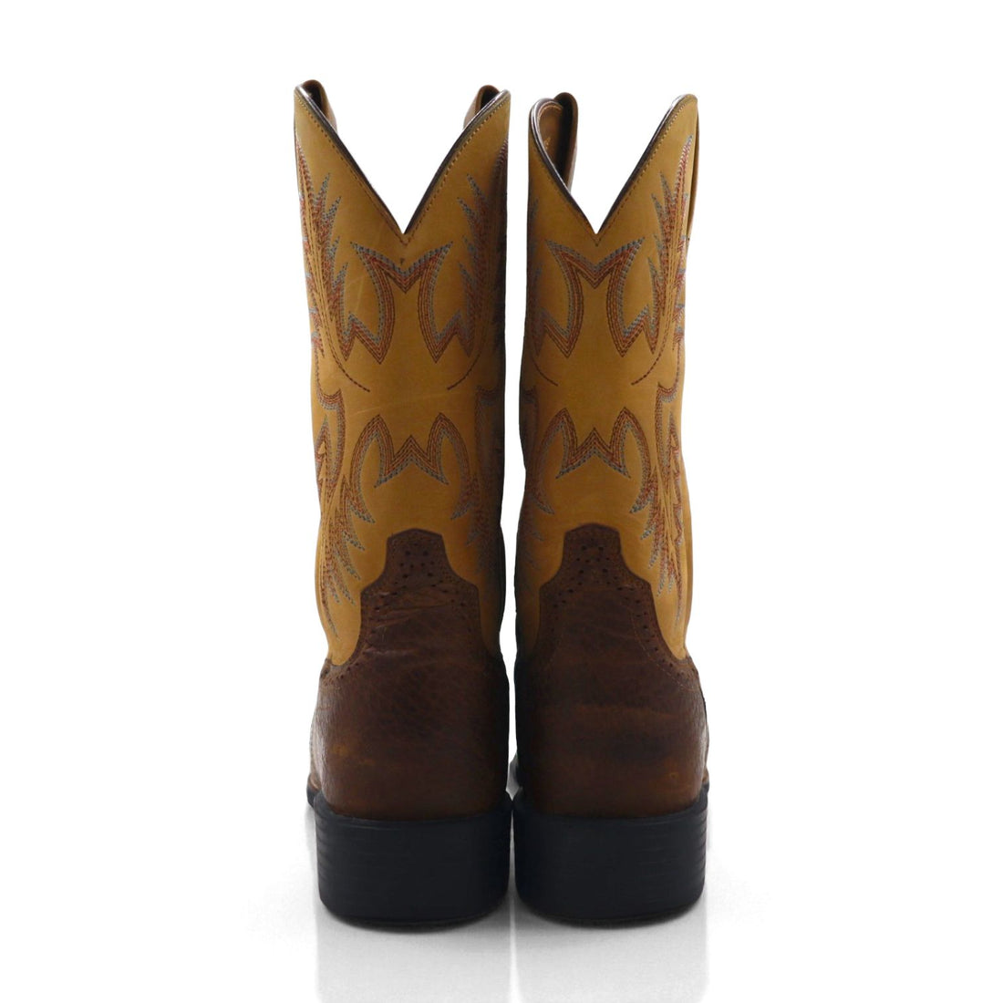 ARIAT カウボーイ ウエスタンブーツ 26cm ツートーン HERITAGE STOCKMAN グッドイヤーウェルト製法 カービング ステッチ 刺繍 ローパー 10002247