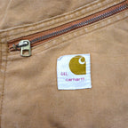 Carhartt 1970s USA-made duck padded jumpsuit, size L, camel, with quilted liner and gripper zipper. Item number 996QZ.