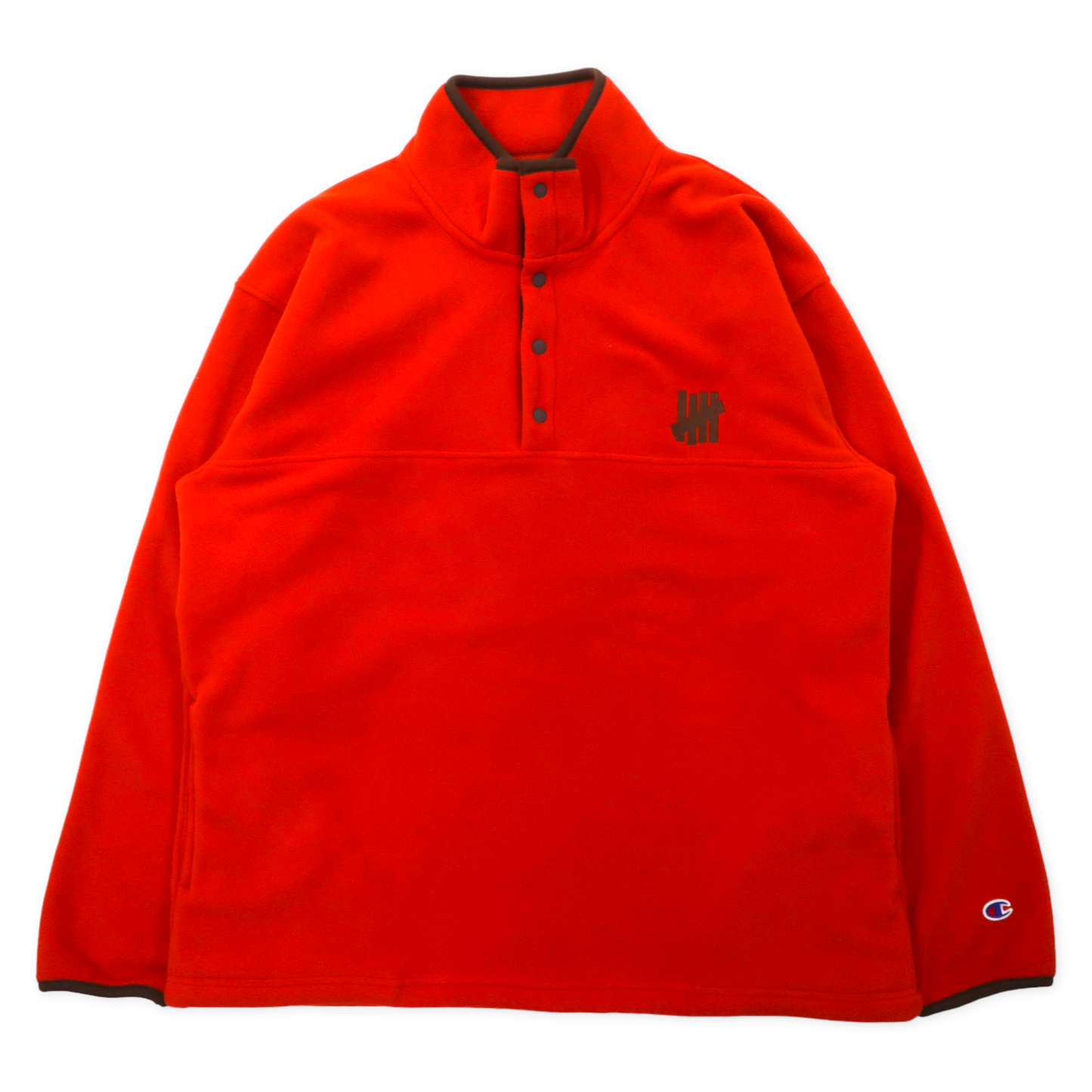 Undefeated x Champion Half Snap FLEECE Jacket XL Orange Polyester