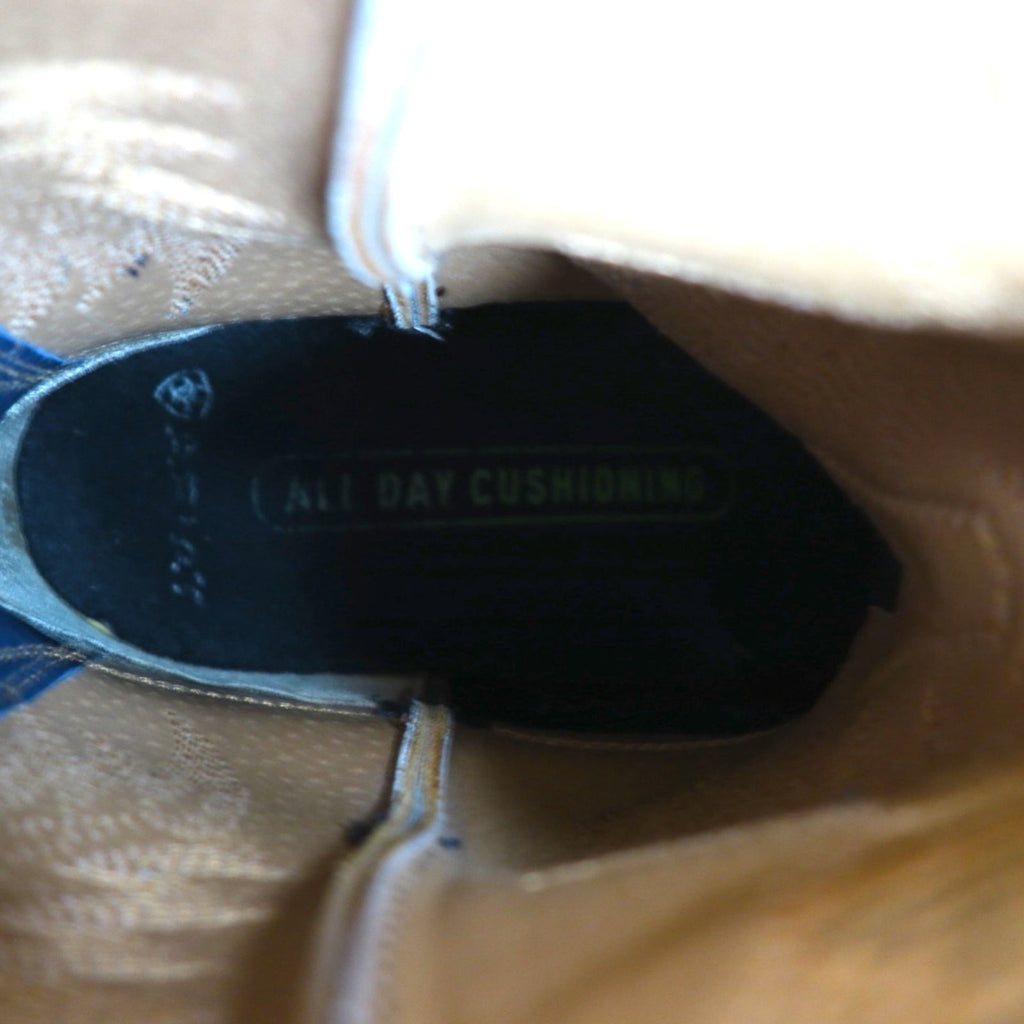 ARIAT Heritage Stockman Cowboy Western Boots, Size 26cm, Two-Tone, Goodyear Welt Construction, Carved Stitching, Embroidery, Roper Boots, 10002247