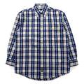 Timberland WEATHERGEAR Button-down Shirt, S, Blue, Check, Cotton, One-point Logo Embroidery