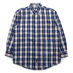 Timberland WEATHERGEAR Button-down Shirt, S, Blue, Check, Cotton, One-point Logo Embroidery