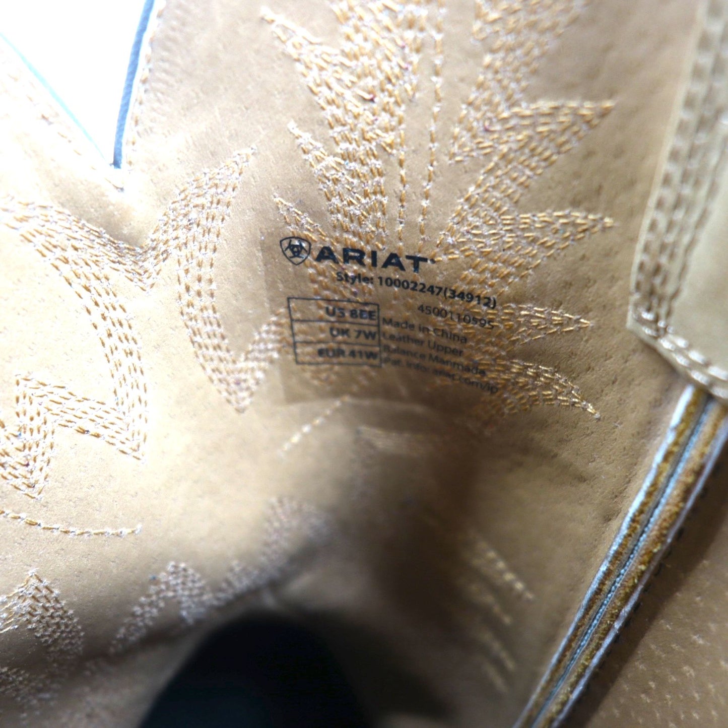 ARIAT Heritage Stockman Cowboy Western Boots, Size 26cm, Two-Tone, Goodyear Welt Construction, Carved Stitching, Embroidery, Roper Boots, 10002247