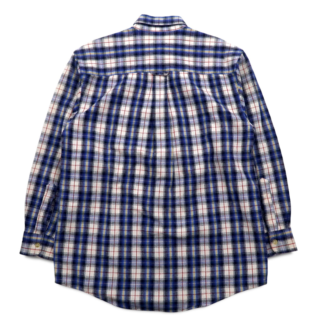 Timberland WEATHERGEAR Button-down Shirt, S, Blue, Check, Cotton, One-point Logo Embroidery