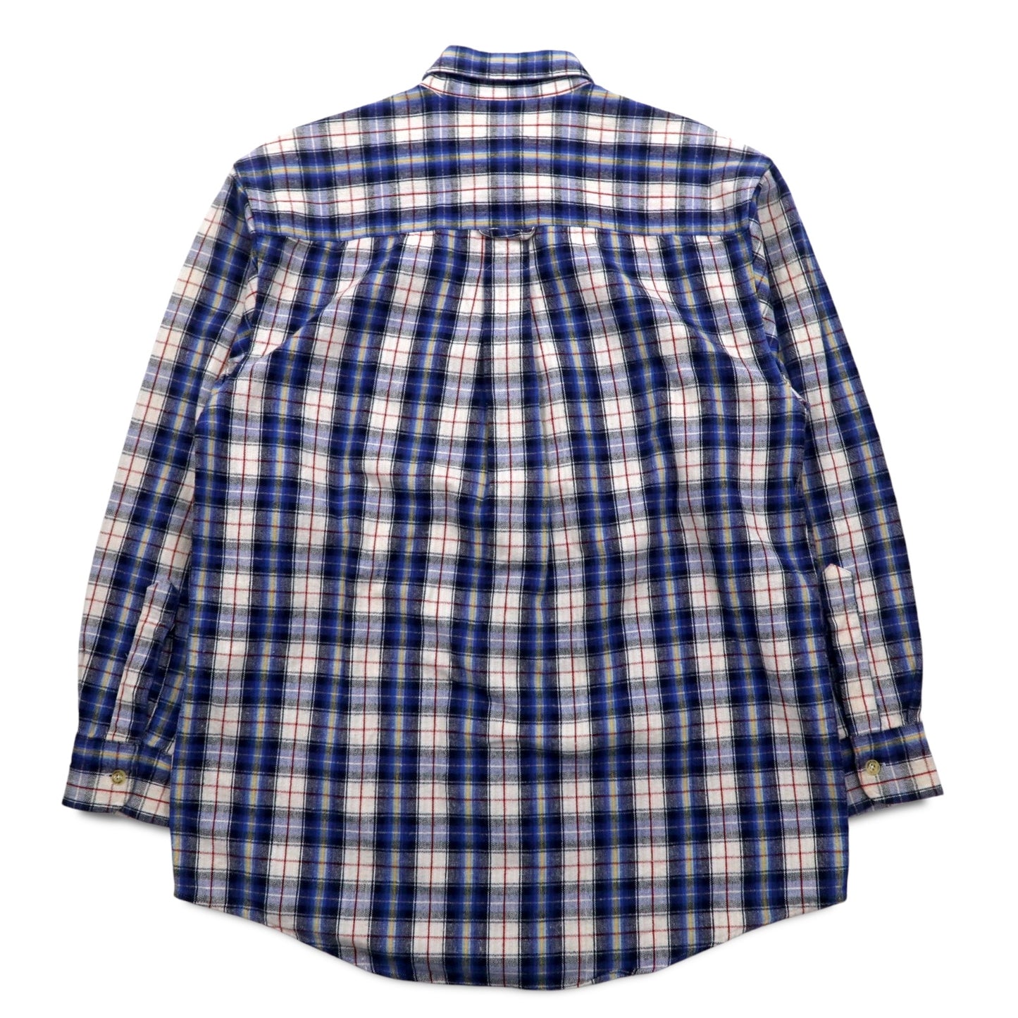 Timberland WEATHERGEAR ボタンダウンシャツ S ブルー チェック コットン ワンポイントロゴ刺繍