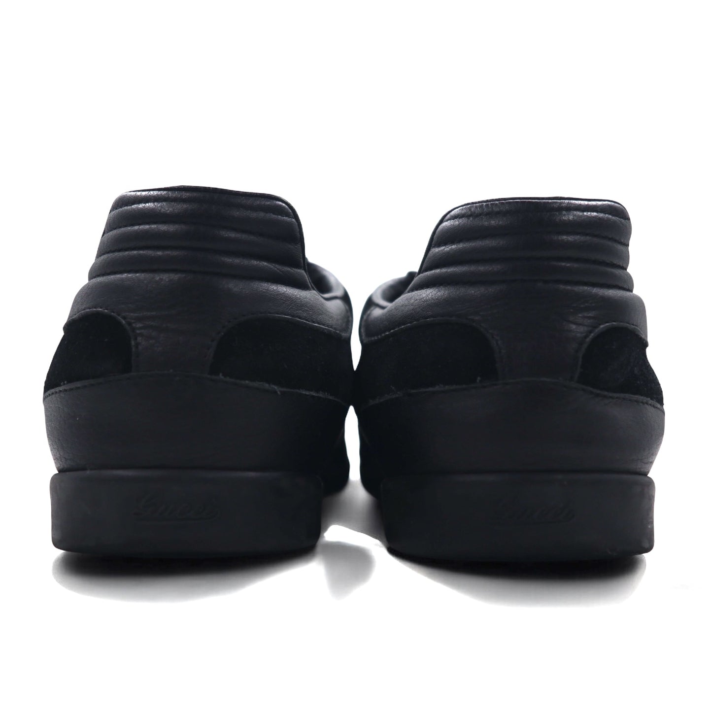 GUCCI イタリア製 ジャーマントレーナー レザー スニーカー 26.5cm ブラック スエード 317052