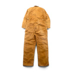 Carhartt 1970s USA-made duck padded jumpsuit, size L, camel, with quilted liner and gripper zipper. Item number 996QZ.