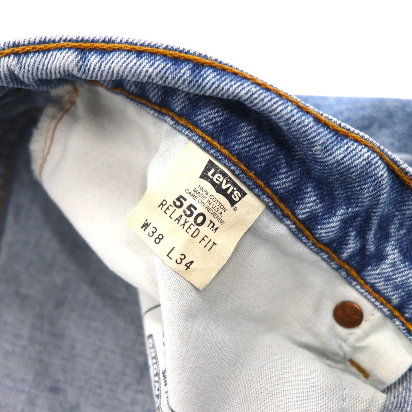 Levi's 90s Made in USA 550 Baggy Relaxed Fit Denim Jeans, Size L, Indigo, RELAXED FIT 00550-4891