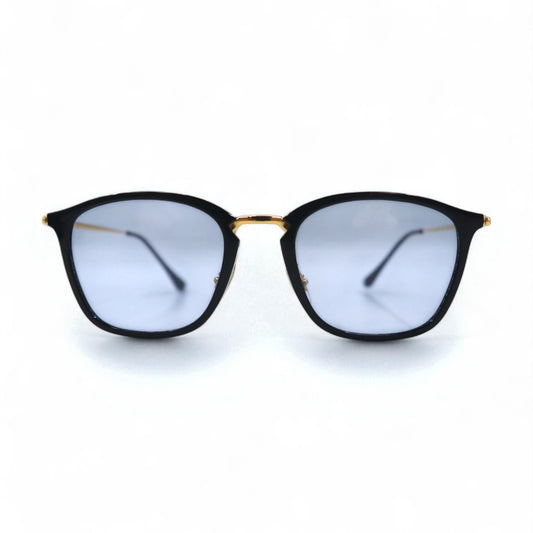 Ray-Ban スクエア サングラス ブラック ゴールド カラーレンズ RB7164 2000 52-20 150