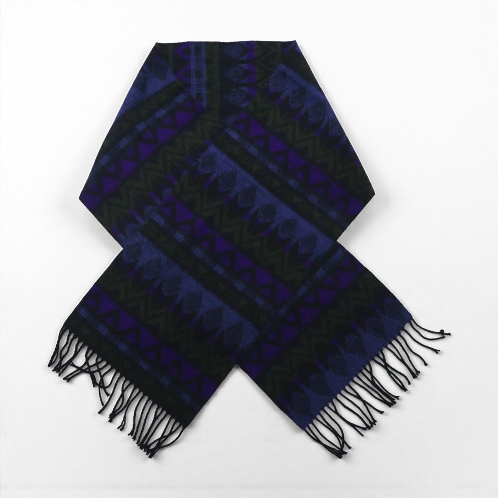 Coldwater Creek Native American Print Fringe Scarf, Acrylic, Geometric, Multicolor, All-Over Print