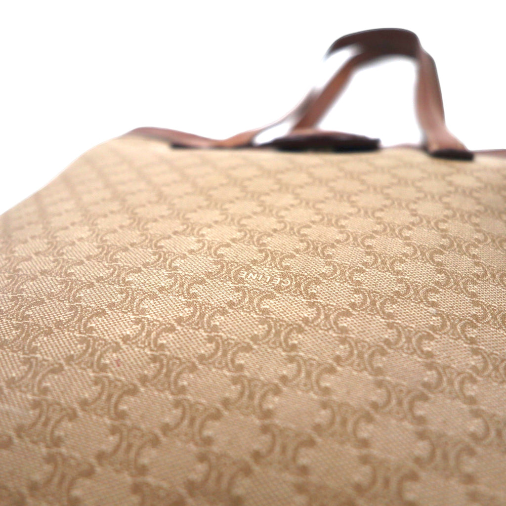 CELINE Made in Italy Old Macadam Tote Bag Beige Logo All-over Print Riri Zip M06
