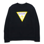 GUESS Triangle Logo Print Sweatshirt L Black Cotton