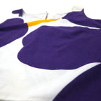 Marimekko Sleeveless Cropped Top Blouse S White Purple All-over Pattern Unikko