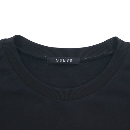 GUESS トライアングルロゴ プリント スウェット L ブラック コットン