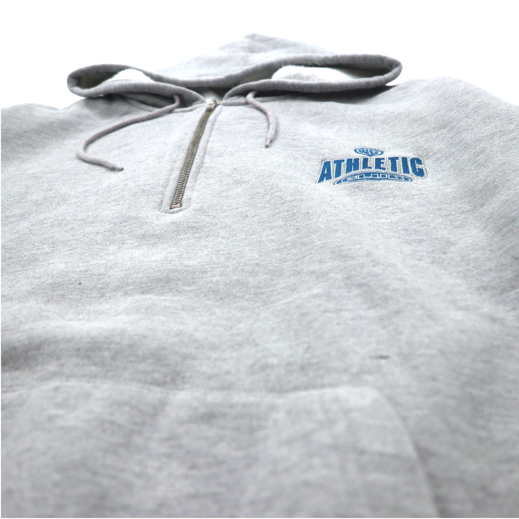 WARNER BROS. 90s Looney Tunes Character Embroidery Half Zip Hoodie XL Gray ACME CLOTHING CO.