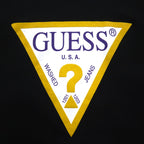 GUESS Triangle Logo Print Sweatshirt L Black Cotton